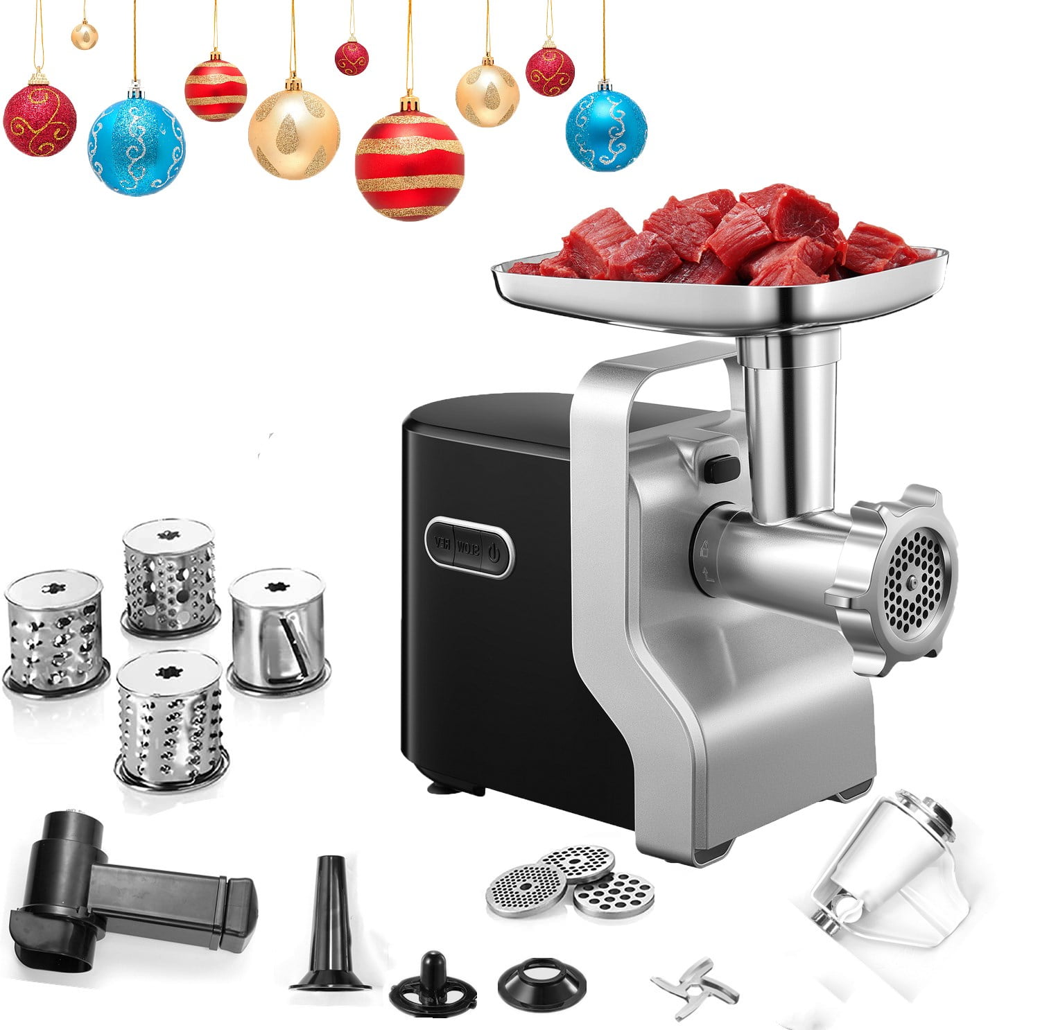 Electric Meat Grinder,5-IN-1 Meat Mincer, 3-Speed, 10 Pounds/Min, 2500W Max  Powerful – AICOOK