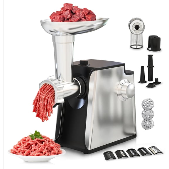 Electric Meat Grinder 2800W Sausage Stuffer Maker 4-In-1 Vegetable Shredder With 3 Slice, Shred Blades,5 Blades,Sausage Stuffer,Kubbe Kit For Home Kitchen Use
