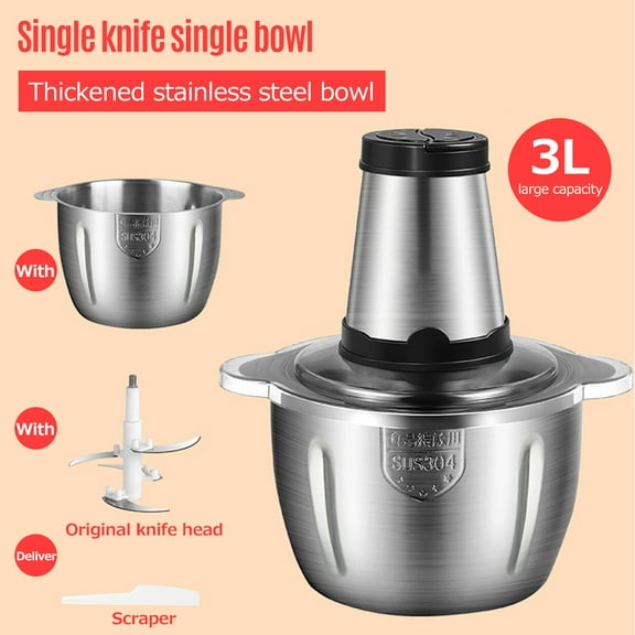 Electric Meat Grinder, 3L Large Capacity, Stainless Steel, 2 Gears, 250W Power, Ideal for Kitchen Cooking and Blending