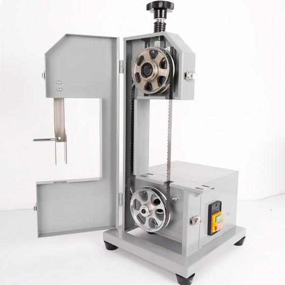 Electric Meat Grinder Food Grinder Machine, 1500W Commercial Frozen Bone Saw with 8 Saws Blades, 19x14" Stainless Steel Workbench, 0.04-4" Cutting Thickness for Butchering at Home