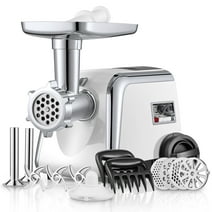 Electric Meat Grinder Heavy Duty, 3000W Max, Sausage Stuffer Maker with 4 Stainless steel Grinding Plates & 3 Blades, Storage Box