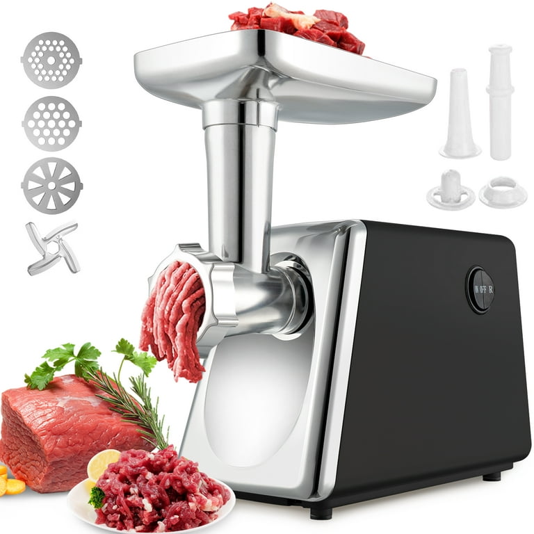 Simple Deluxe Electric Meat Grinder, Heavy Duty Meat Mincer, Food Grinder with Sausage & Kubbe Kit, 3 Grinder Plates, 800W Power, Easy to Clean An