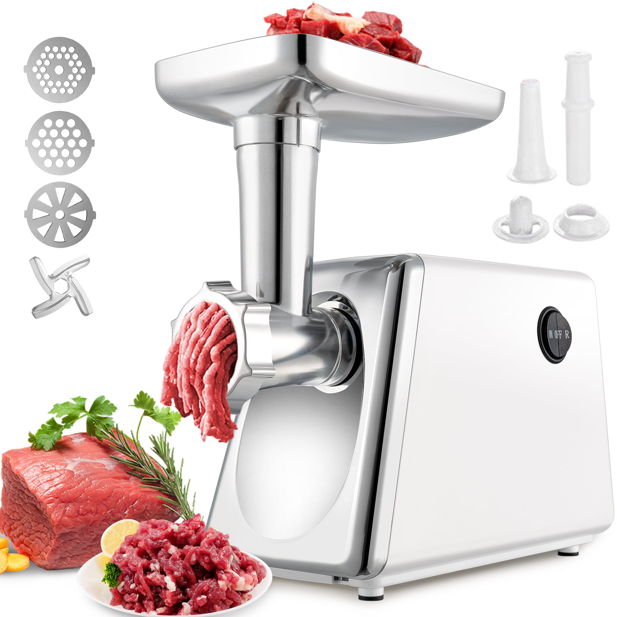 Tatahance 600-Watt Electric Meat Grinder with Sausage Stuffer Kit and 3 Grinder Plates