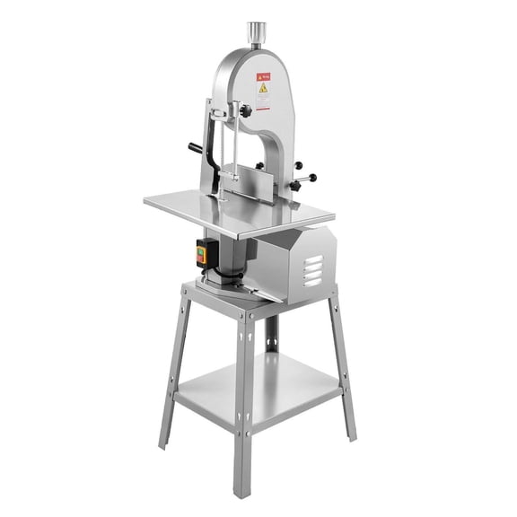 Electric Meat Saw 1800W, Stainless Steel Vertical Cutter, 7.09" Cutting Thickness, 5 Blades, for Frozen Meat, Beef, Pork, Ribs, Restaurant & Home Use