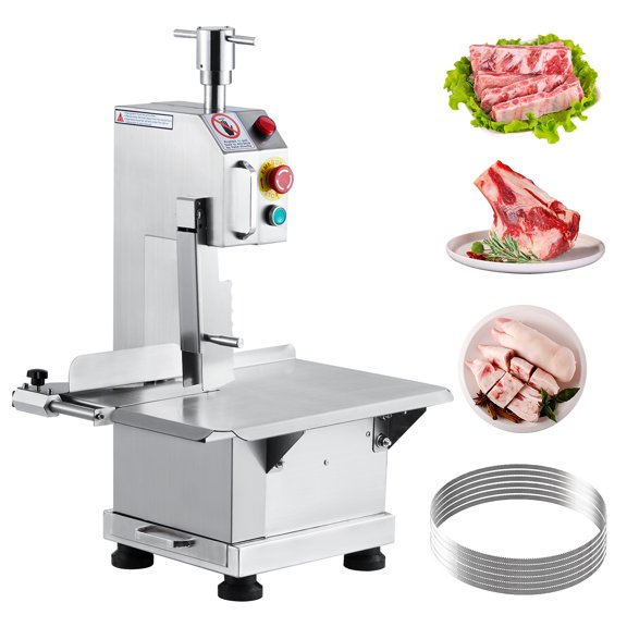 Electric Meat Saw - 850W, Powerful 850W Motor, Adjustable Cutting Thickness, Precision Scale Lines, Stainless Steel Workbench, 3307 Lbs/h Efficiency, Tabletop electric bone saw