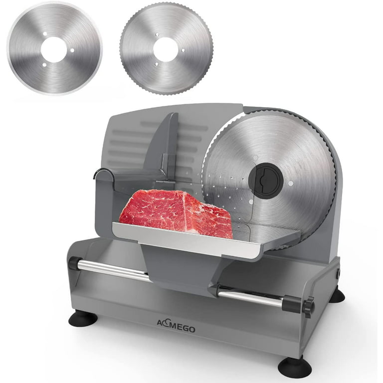 Electric Meat slicer for Home Use 200W, Aemego Food Slicer with Removable  Stainless Steel Blade