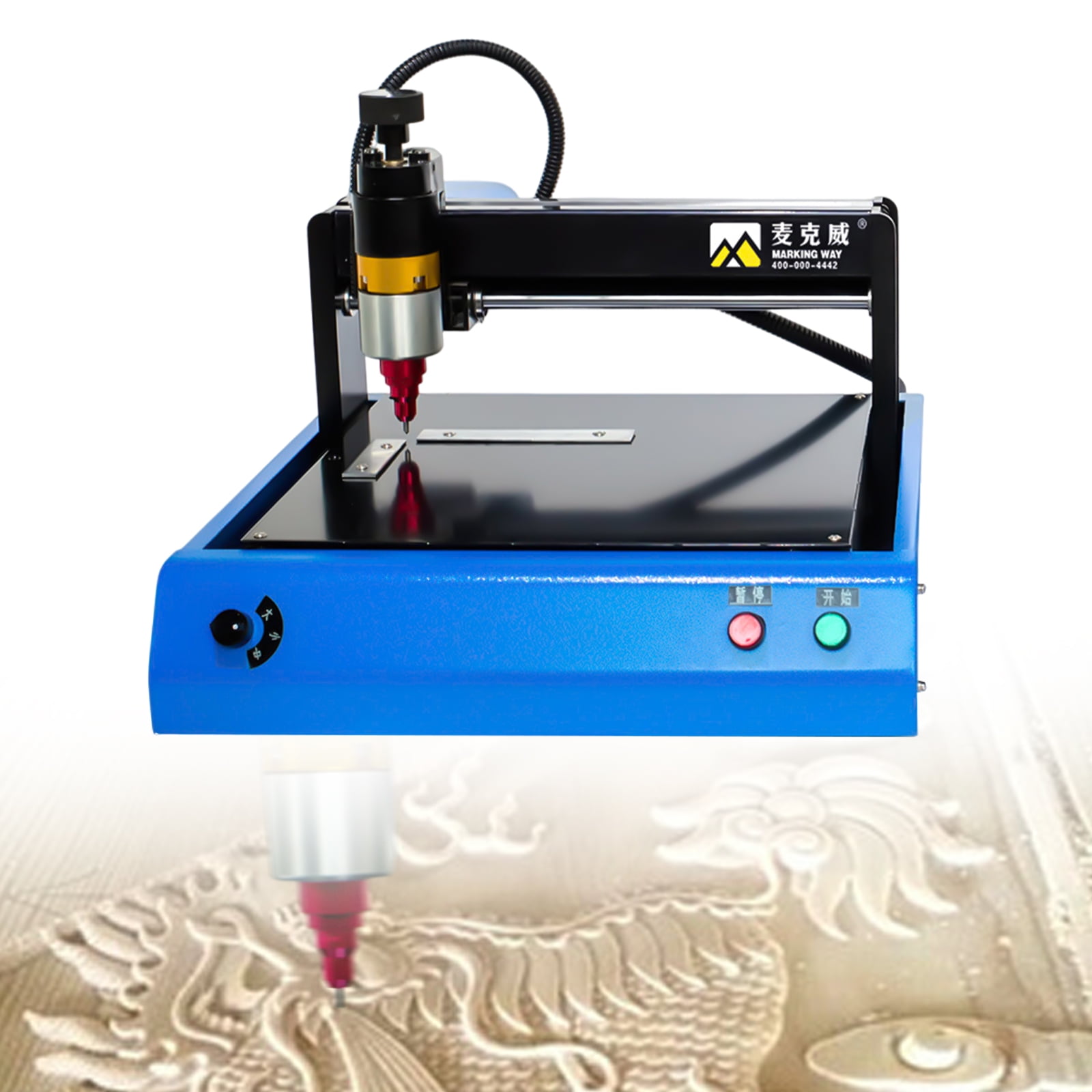 Electric Metal Marking Machine - Fast, Precise, Low Noise, 400W, Suitable for Aluminum, Stainless Steel, Copper & Iron – Wide Compatibility, Adjustable Marking Depth & Speed
