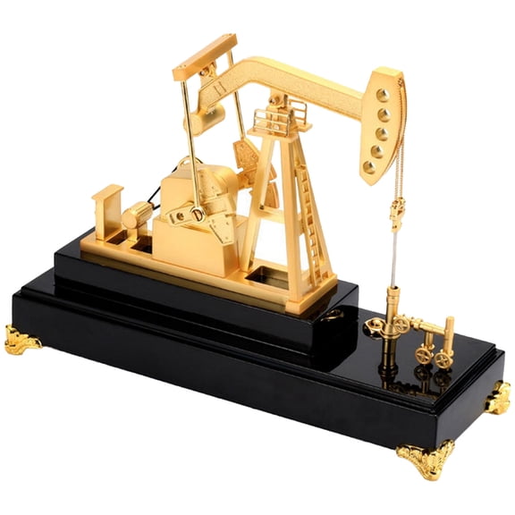 Electric Metal Oil Well Pump Jack Model, Smooth Mechanical Motion, Industrial Engineering Desk Display, Educational & Collectible Model for Hobbyists & Professionals, Ideal as Gift