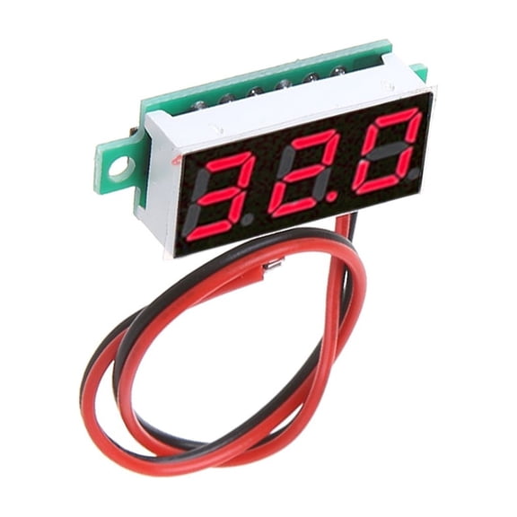 Electric Meter 2 Wire 0.28" for 2.5~30V Digital Voltmeter Gauges Tester Red LED Display Panel Mount Car Motorcycle