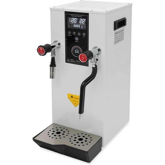 Electric Milk Frother 3000W 12L Water Boiler Dispenser Automatic Steam Boiling Water Machine Hot & Cold Milk Steamer with Temperature Control, for Coffee, Latte, Milk tea (White)