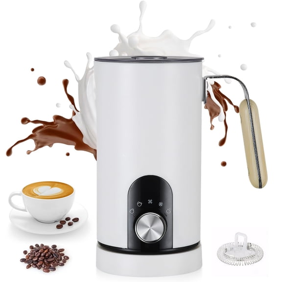Electric Milk Frother,5-in-1 Milk Steamer with Touch Control,350ml Automatic Warm and Cold Foam Maker,Milk Warmer for Coffee,Latte,Cappuccinos Macchiato,Hot Chocolate,Anti-burn Propeller Y101