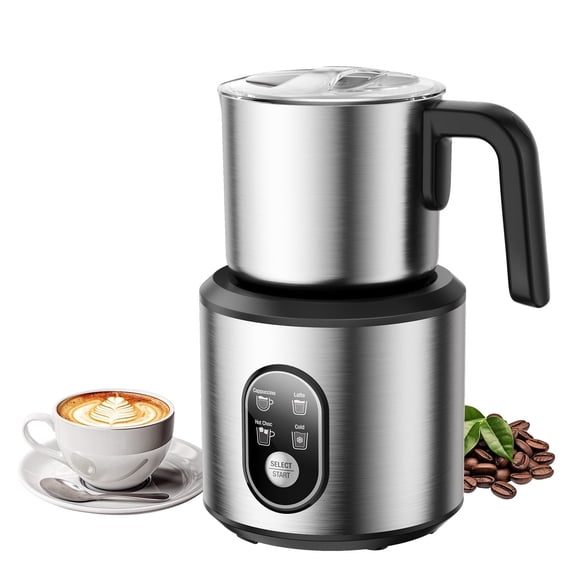 Electric Milk Frother, 1.5OZ Detachable SS Cup, Touchscreen, Hot/Cold, 500W for Latte