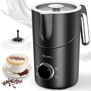 8-in-1 Electric Milk Frother and Steamer, COLDFILL 13.5oz/400ml Hot & Cold Foam Maker, Quiet Dishwasher Safe for Latte Cappuccino, Black