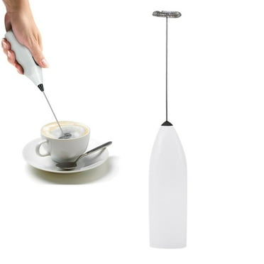 Electric Milk Frother Handheld - Mini Drink Mixer & Cold Foam Maker, Stainless Steel Whisk, for Latte Cappuccino Matcha Egg Silver