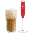 thumbnail image 1 of Electric Milk Frother Handheld for Drink Mixer Battery Operated, Latte, Coffee, Foam and Cappuccino Maker - Includes Stainless Steel Stand Red, 1 of 6