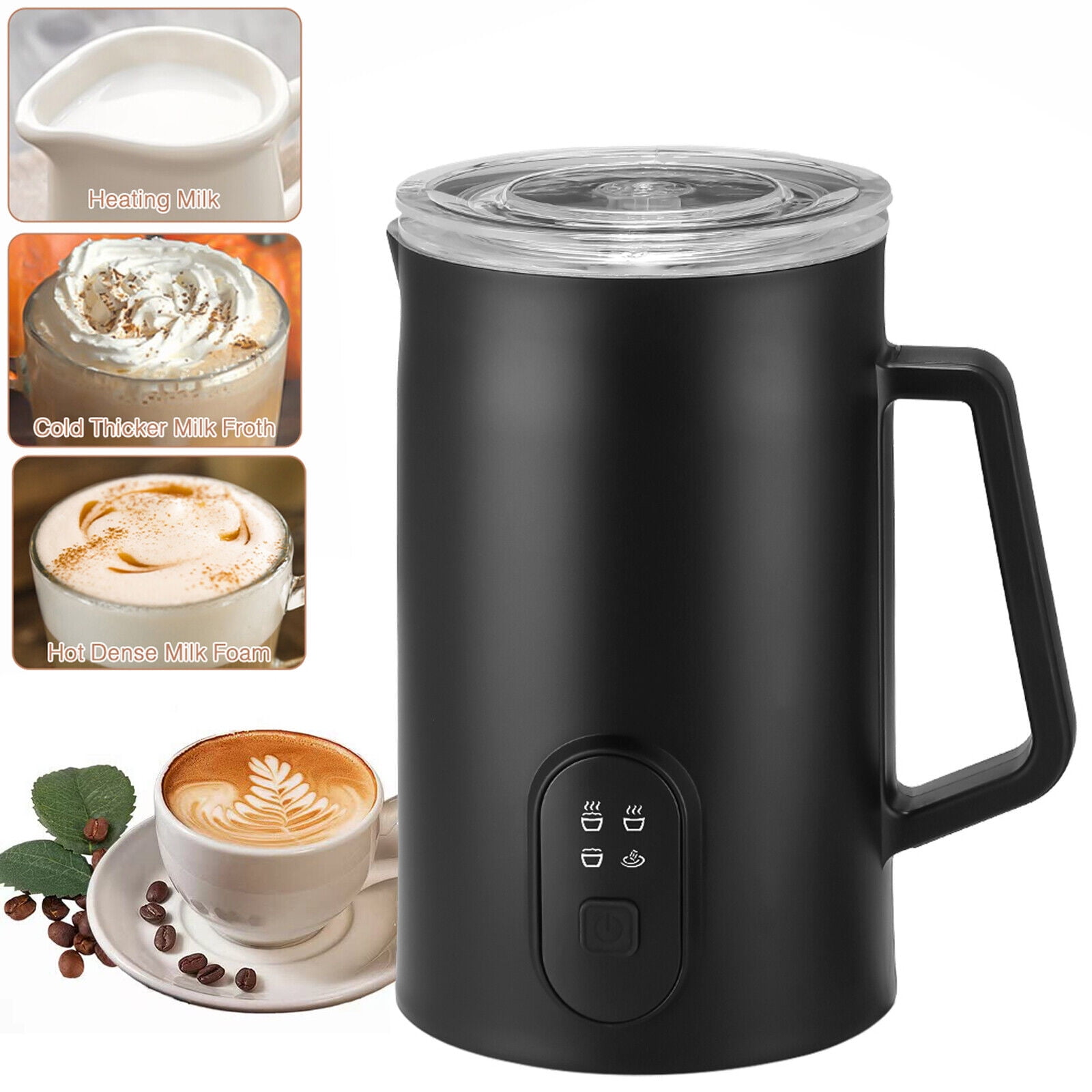 CACAGOO 8.5oz Electric Milk Frother and Steamer, 4 in 1 Milk Steamer for  Latte, Cappuccinos, Macchiato, Drinks 