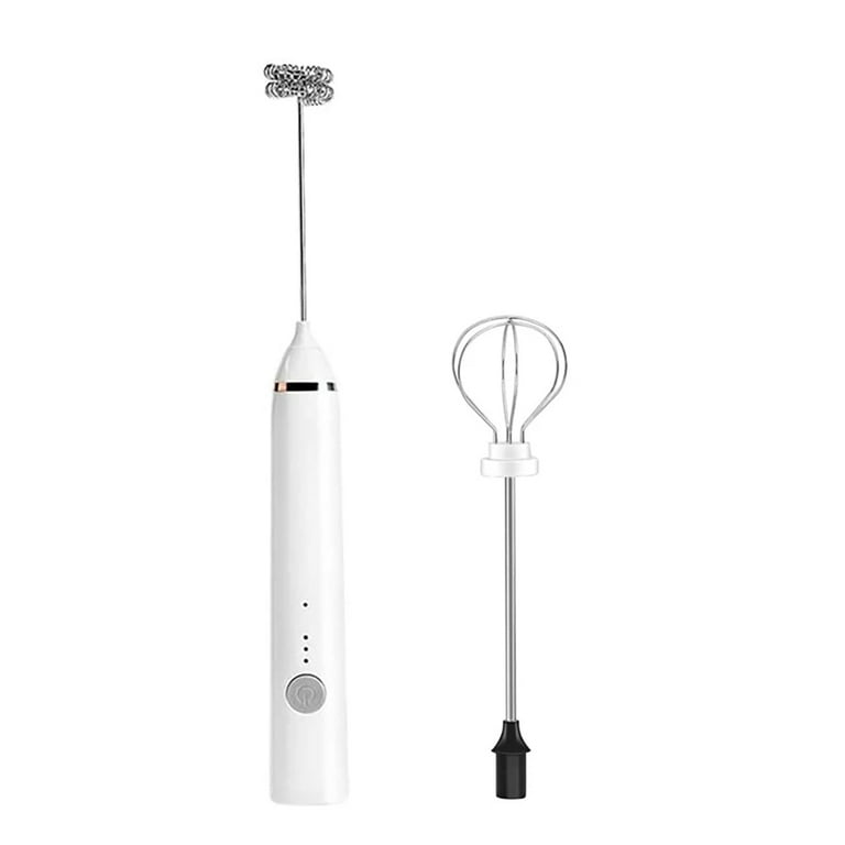 Electric Milk Frother With Double Whisk, Usb Rechargeable Milk