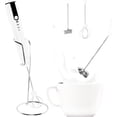 thumbnail image 1 of Electric Milk Frothier Handheld Foam Maker with 2 Heads Rechargeable Foam Blender with 3 Speeds 304 Stainless Steel Portable Electric Coffee Foam Whisk Mixer for Egg Hot Chocolate Coffee(White), 1 of 5