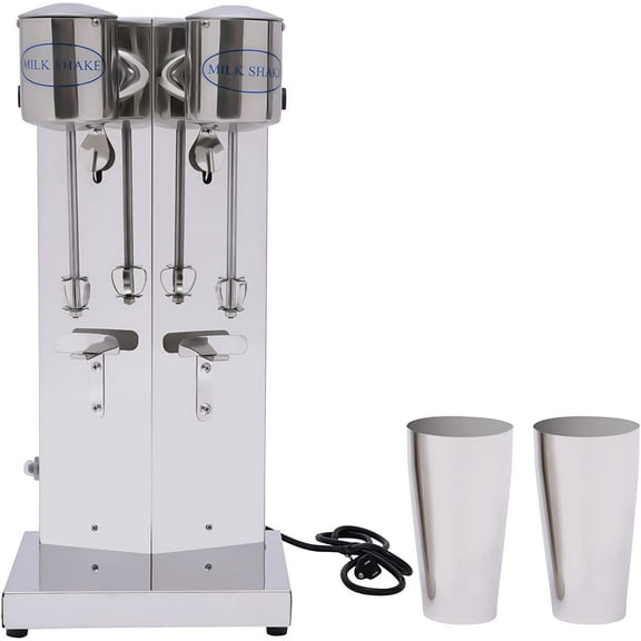 Electric Milk Shaker, 110V Restaurant-Quality Retro Milkshake Maker, Double Head Drink Mixer Two-Speed