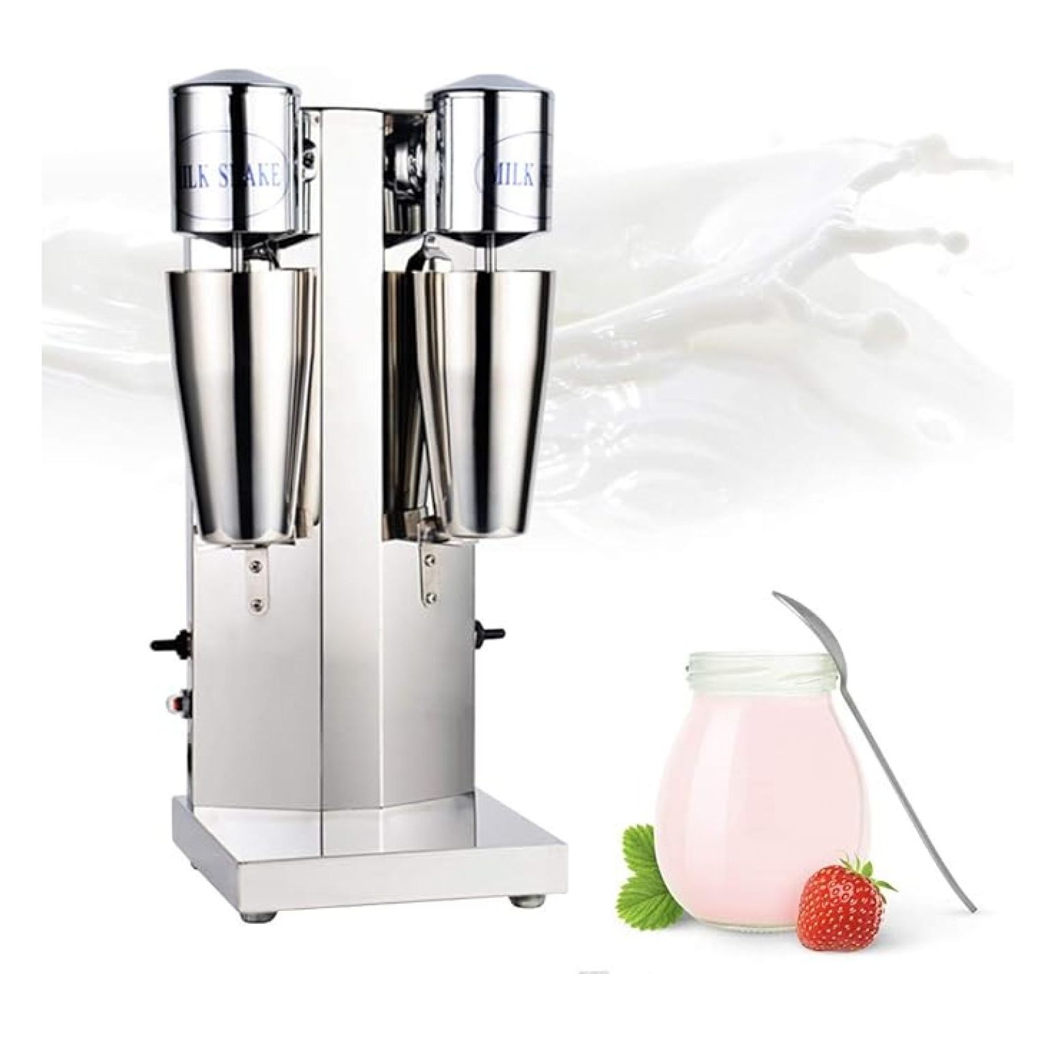 Electric Milkshake Maker, Stainless Steel Double Head Milkshake Mixer ...