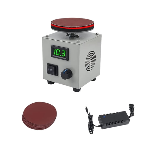 Electric Mini 4 Inch Disc Sander 150W Multi-Function Exterior Polisher with LCD Display Adjustable Speed US Plug