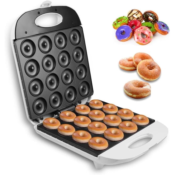 Electric Mini Donut Maker 1400W Nonstick Waffle Donut Snack Machine Baking Machine Cook 16 Mini Doughnuts At a Time for Maker Nuts or Vegan Donuts & More