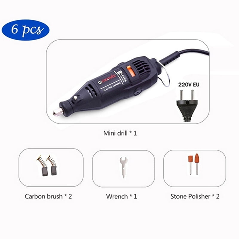 Electric Mini Drill Rotary Grinder DIY Drill Polishing with 6/130Pcs ...