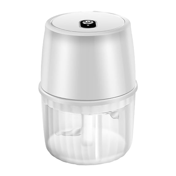 Electric Mini Food Chopper, Ongmies Food Chopper Usb Rechargeable One Button Operation Easy to Use Energy Saving Garlic Chopper, White