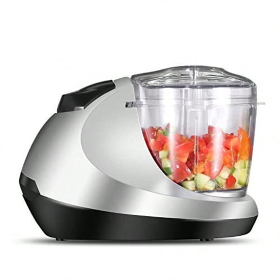 Electric Mini Food Chopper Vegetable Fruit Cutter Meat Grinder Mincer Small Food Processor with 1.3-Cup Prep Bowl Silver