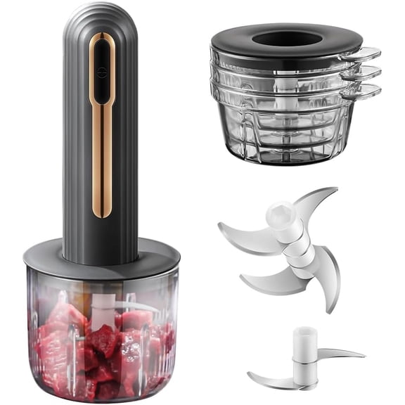 Electric Mini Food Processor, 4-Cup Portable USB Small Food Processor, Garlic Mincer, for Dicing, Mincing, and Puree, Black