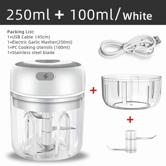 Electric Mini Garlic Chopper, 2 Cup Portable USB Rechargeable Vegetable Blender Suitable for Baby Food, Chili, Herbs, and Spices