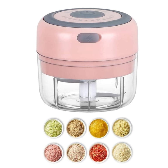 Electric Mini Garlic Chopper, Cordless Electric Garlic Press Food Chopper Garlic Mincer USB, Portable Small Food Processor for Vegetables