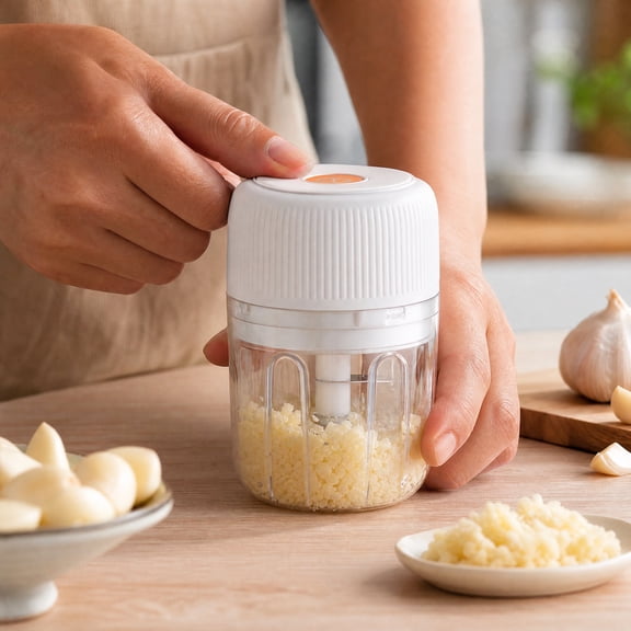 Electric Mini Garlic Chopper, One-Touch Operation Wireless Food Chopper, Reliable Kitchen Tool For Making Homemade Condiments,Adaptable For Indoor Home Cooking And Outdoor Camping Food Making