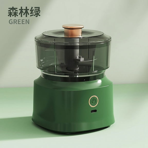 Electric Mini Garlic Chopper Portable Food Processor Vegetable Chopper Onion Mincer Cordless Meat Grinder with USB Charging for Vegetable Pepper Onion Silent working Seasoning Green