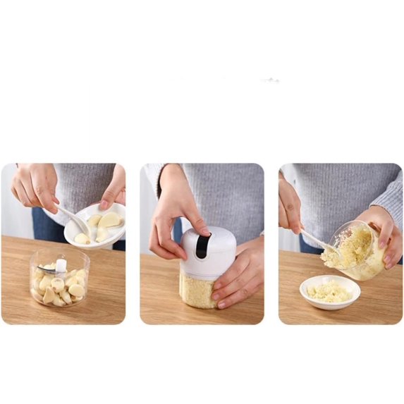 Electric Mini Garlic Chopper, Rechargeable and Portable Processor with Stainless Steel Blades, High Powered Mincer for Chopping Garlic, Ginger, Chili, Minced Meat, Onion, Etc Kitchen Tools, White