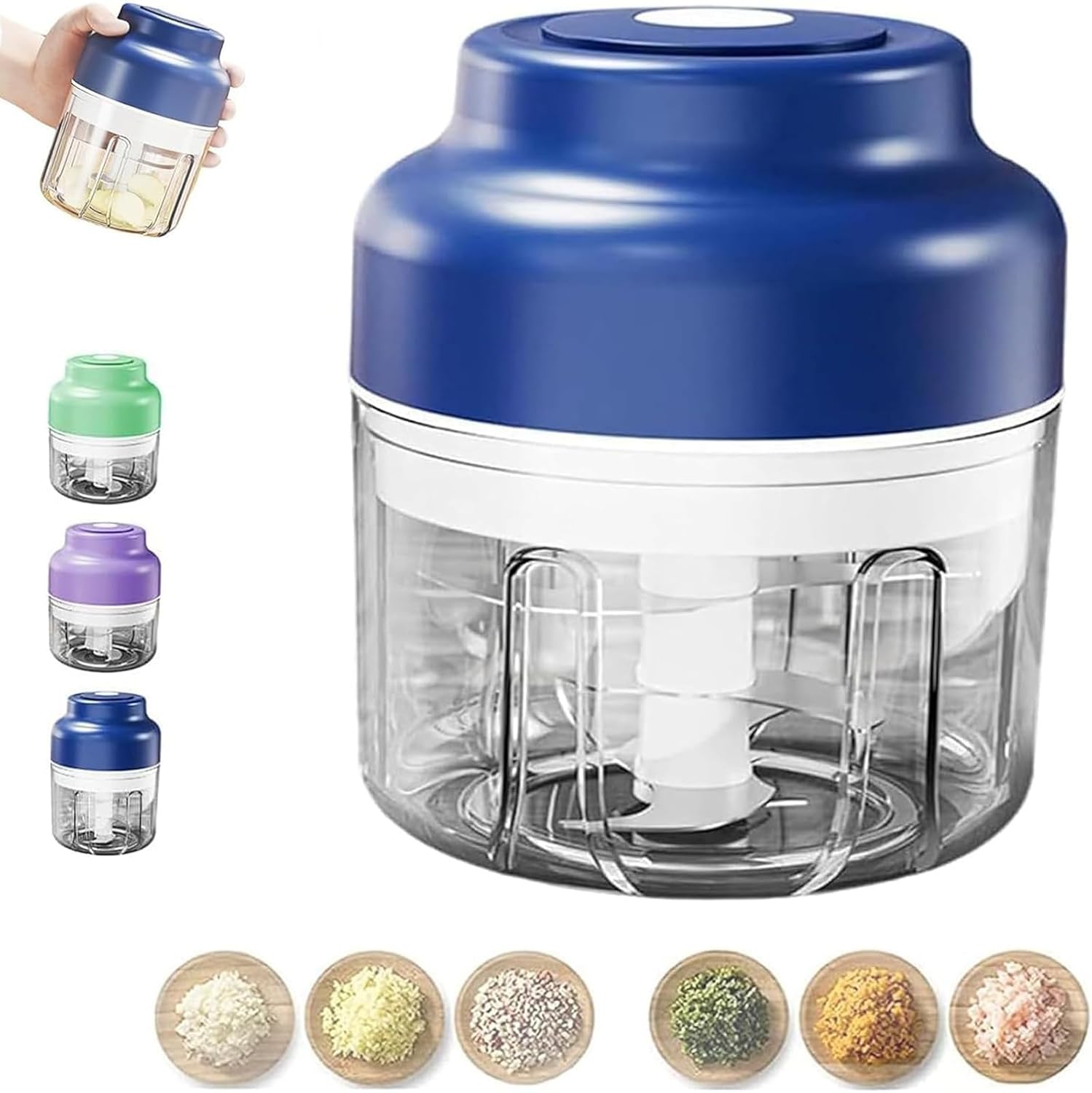 Mini Garlic Electric Mini Garlic Chopper Set, Multi-Functional Portable Vegetable ...