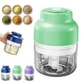 thumbnail image 1 of Electric Mini Garlic Chopper Set, Multi-functional Portable Vegetable Cutter Set, Wireless Veggie Grinder, 320ML Rechargeable Small Food Processor for Chili Onion Ginger Celery(Green), 1 of 7