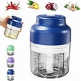 thumbnail image 1 of Electric Mini Garlic Mincer Set, Multifunctional Portable Vegetable Cutter Set, Cordless Vegetable Grinder, 250ml (4-blade)/320ml (6-blade) Rechargeable Small Food Processor for Peppers, Onions, Ging, 1 of 8
