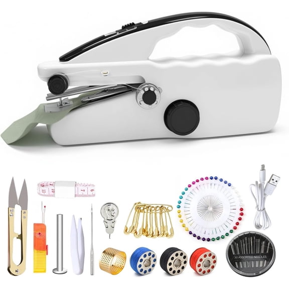 Electric Mini Handheld Sewing Machine: Portable 2-Speed Sewing Machine, Equipped With Complete Accessory Kit, Suitable For DIY, Family Travel Use, Meeting Repair Needs