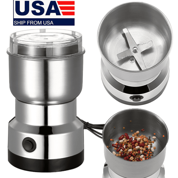 Electric Mini Spice Coffee Grinder, Fast Grinding, Dry Grain Mill for Spices Seeds Rice Beans Seasonings