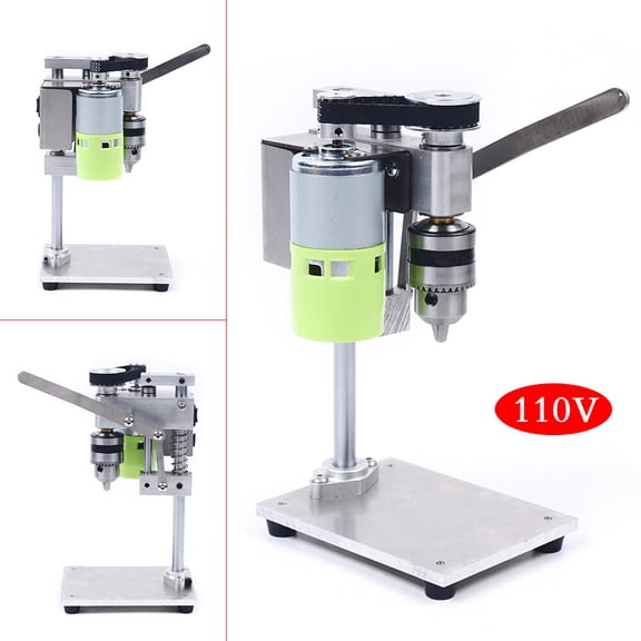 Electric Mini Table Drill, Stainless Steel Small Drill Machine, Portable Bench Drill, 7 Speed Adjustable