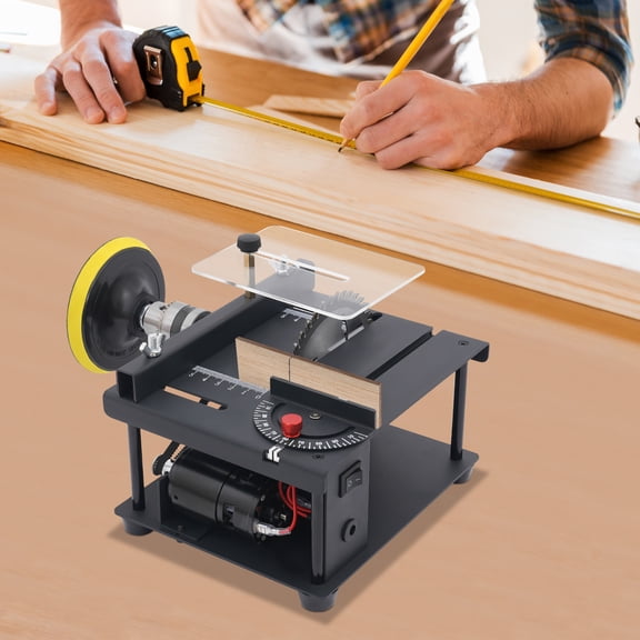 Electric Mini Table Saw Set, Woodworking Sliding Saw for DIY Cutter, 8500RPM for Wood Plastic Metal, 0-90 Angle Cut, 200W Power Tool