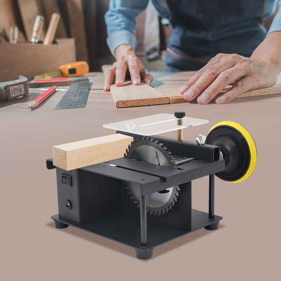 Electric Mini Table Saw Set, Woodworking Sliding Saw for DIY Cutter, 8500RPM for Wood Plastic Metal, 0-90 Angle Cut, 200W Power Tool