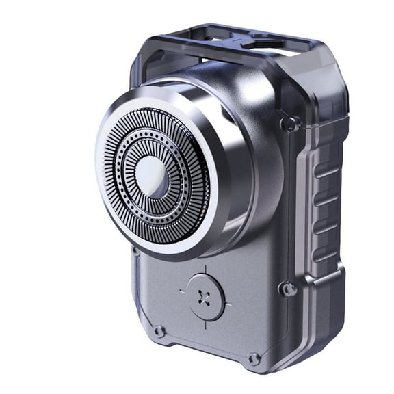 Electric Mini Travel Shaver Shaver Men Rechargeable IPX7 Waterproof Punk Mecha Pocket Face Beard Shaver with Keychain A