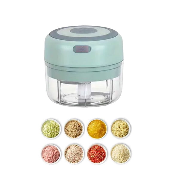 Electric Mini Vegetable Chopper, Food Chopper, Garlic Slicer, Chili Crusher, Chopper Cutter & Ginger Meat Mincer for Kitchen, Portable USB Chopper (Green)