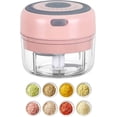 thumbnail image 1 of Electric Mini Vegetable Chopper, Food Chopper, Garlic Slicer, Chili Crusher, Chopper Cutter & Ginger Meat Mincer for Kitchen, Portable USB Chopper (Pink), 1 of 4