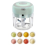 Electric Mini Vegetable Chopper, Food Chopper, Garlic Slicer Veggie, Salad, Lettuce, Onion, Chili Crusher, Tomato Dicer Chopper Cutter & Ginger Meat Mincer for Kitchen, Portable USB Chopper (Green)
