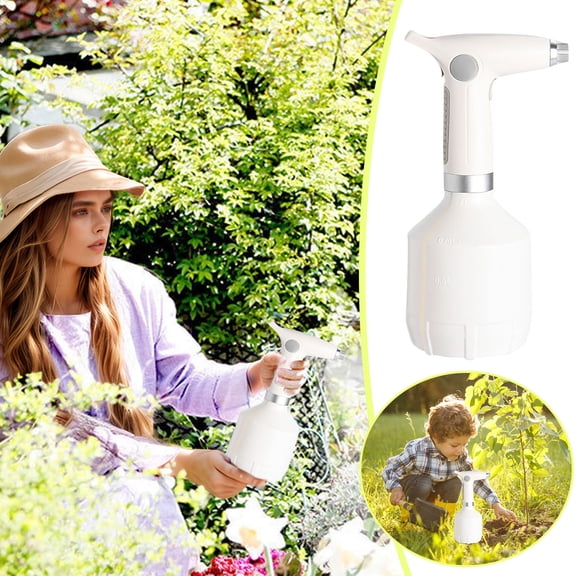 Electric Mister Spray Bottle, 1L Rechargeable Watering Can for Indoor/Outdoor Plants, Adjustable Mist Nozzle, USB-C Powered Sprayer for Gardening, Cleaning, Sterilization, and Hair Care