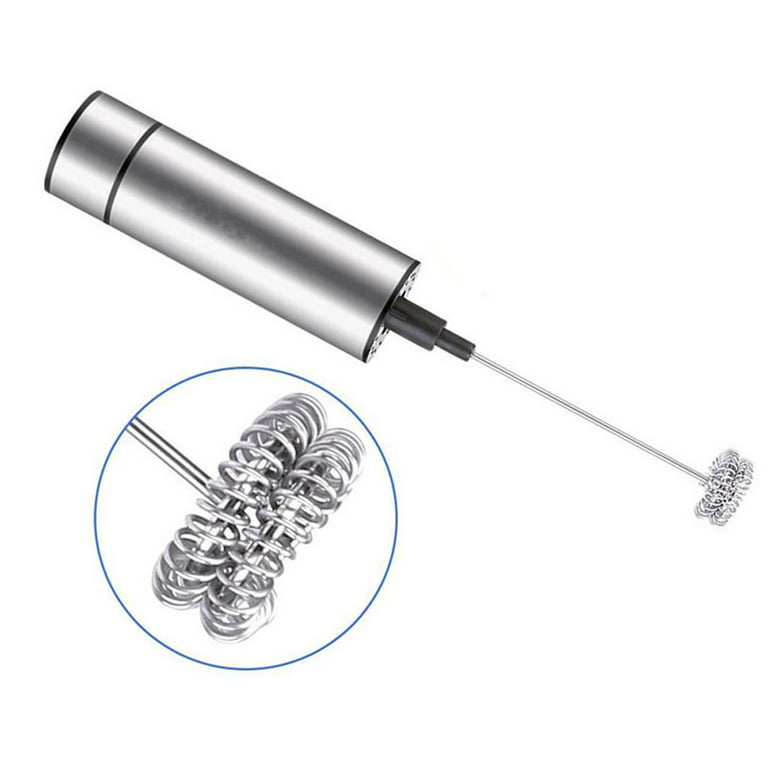 Electric Mixer Milk Frother Handheld Double Spring Whisk Head Coffee Cream Foamer Beater Blender