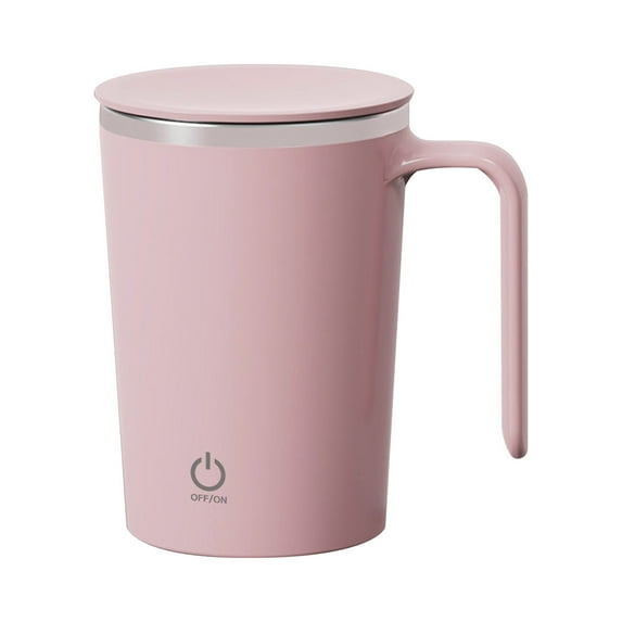 Electric Mixing Mug,Electric Stirring Coffee Mug,Coffee Mugs,Suitable for Coffee, Milk, Cocoa and Other Beverages (Pink)